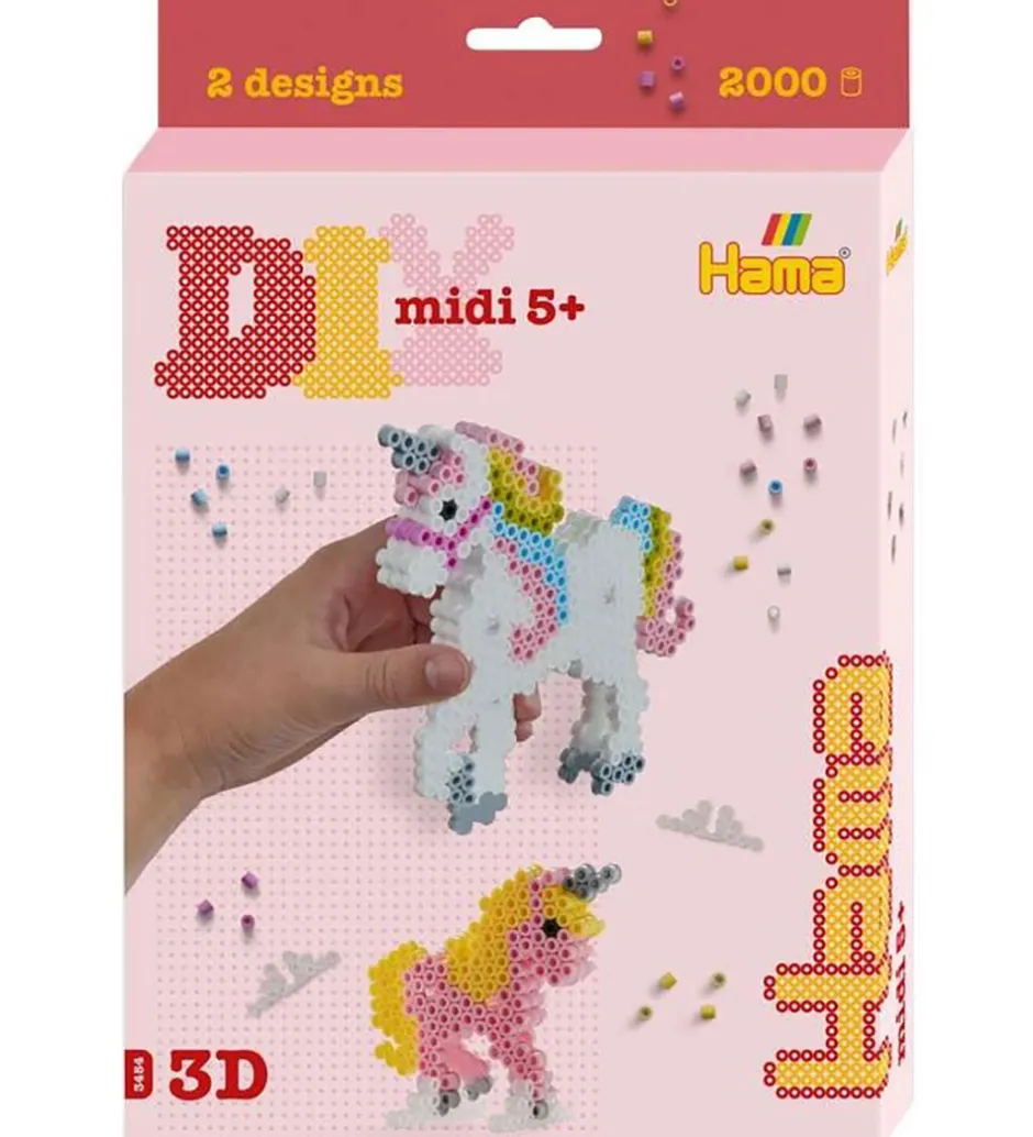 Midi Perlesæt - 3D - 2000 stk. - Enhjørninger>Hama Sale