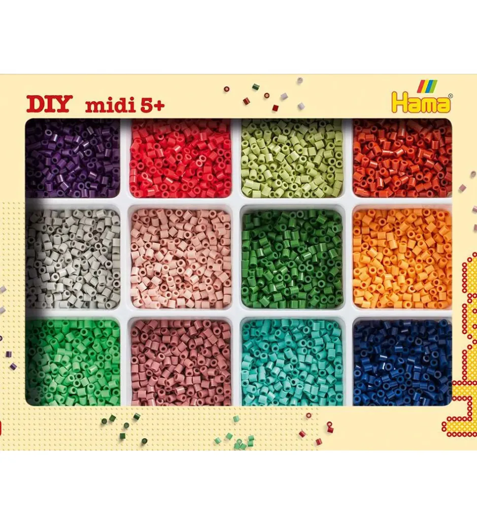 Midi Perlesæt m. Opbevaring - 9600 stk.>Hama Hot