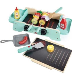 Legemad m. Lyd/Lys - Træ - Sizzling Griddle & Grill BBQ>Hape Discount