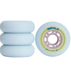 Hjul - 4-pak - 70 mm - Sky Blue/Gul>Impala Discount