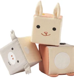 Bamser - 3 Stk. - 9x9 cm - Play Cubes Textile>Kids Concept Outlet