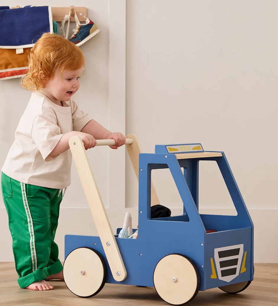 Gåvogn - Træ - Lastbil - Aiden - Blå>Kids Concept Discount