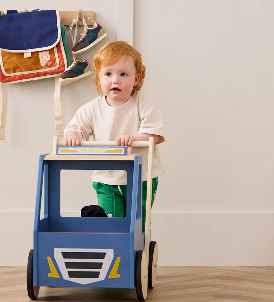 Gåvogn - Træ - Lastbil - Aiden - Blå>Kids Concept Discount