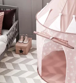 Legetelt - 100x130 cm - Rosa m. Stjerner>Kids Concept New