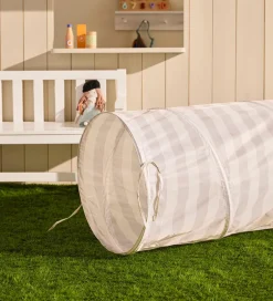 Legetunnel - 180 cm - Grå Striber>Kids Concept Sale