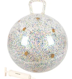Hoppebold m. Håndtag - Glitter - Lemon - 50 cm>Konges Sløjd Sale