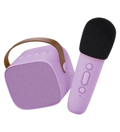 Højtaler m. Mikrofon - Trådløs - Karaoke - Lilla>Lalarma Clearance