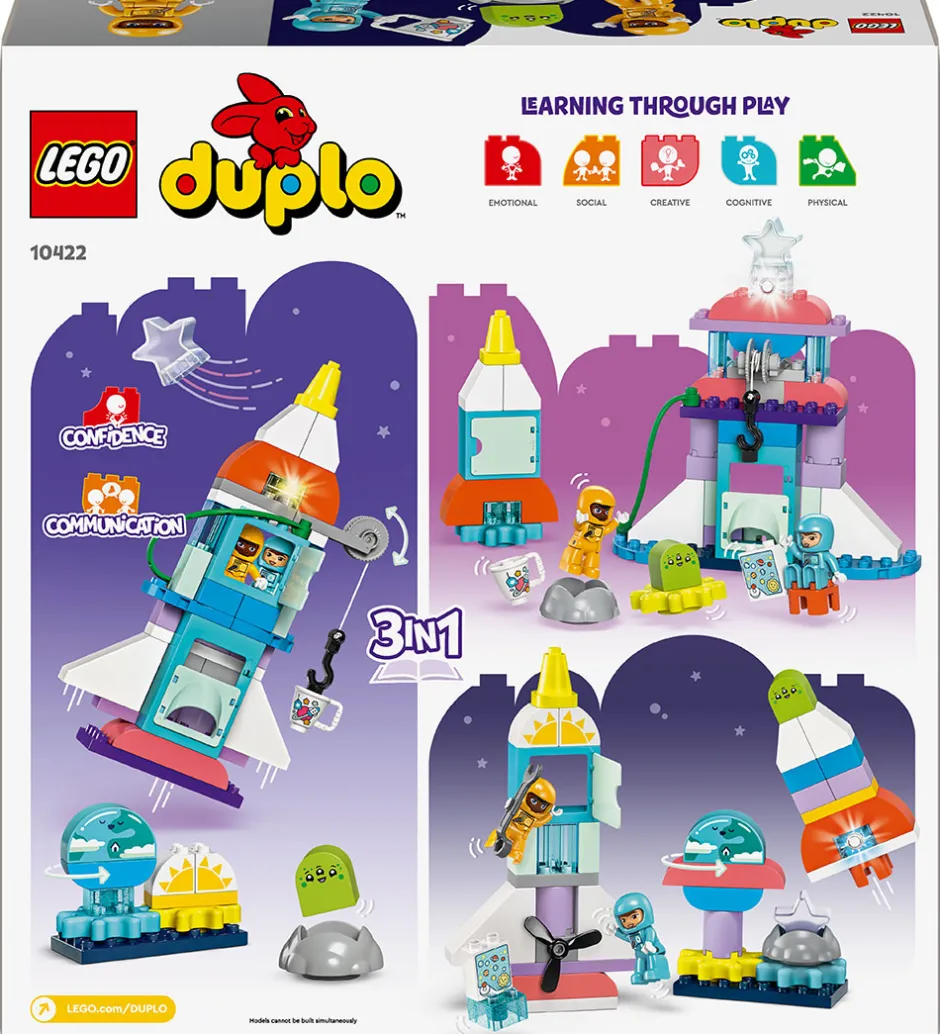 DUPLO - 3-i-1-Eventyr Med Rumfærge 10422 - 58 Dele>LEGO® Clearance