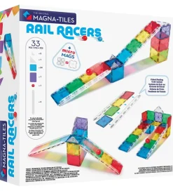 Magnetsæt - 33 Dele - Small Rail Racer + MicroMAGS>Magna-Tiles Online