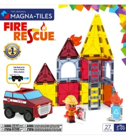 Magnetsæt - 27 Dele - Fire Rescue + MicroMAGS>Magna-Tiles Best