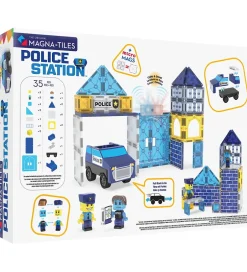 Magnetsæt - 35 Dele - Police Station + MicroMAGS>Magna-Tiles Online