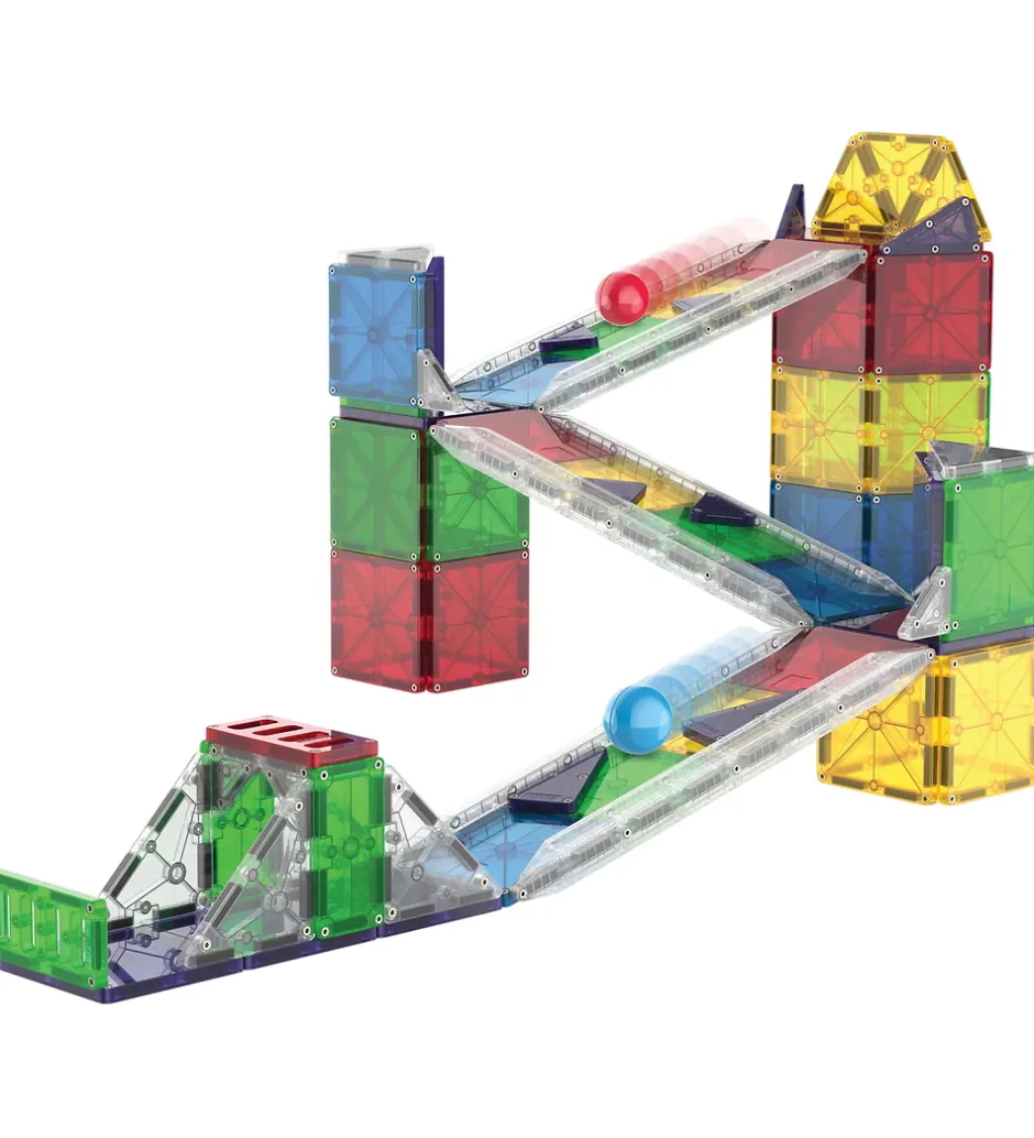 Magnetsæt - 90 Dele - Rail Racer + MicroMAGS>Magna-Tiles Best
