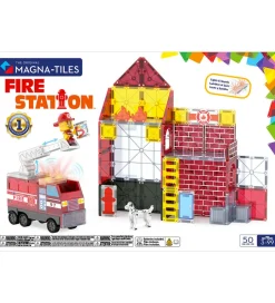 Magnetsæt - 50 Dele - Fire Station + MicroMAGS>Magna-Tiles Online