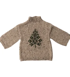 Julesweater til Nissedreng - str.6 - Beige/Juletræ>Maileg Discount