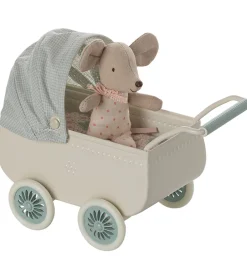 Miniature Dukkevogn m. Baby Mus - Mus - Mint>Maileg Sale