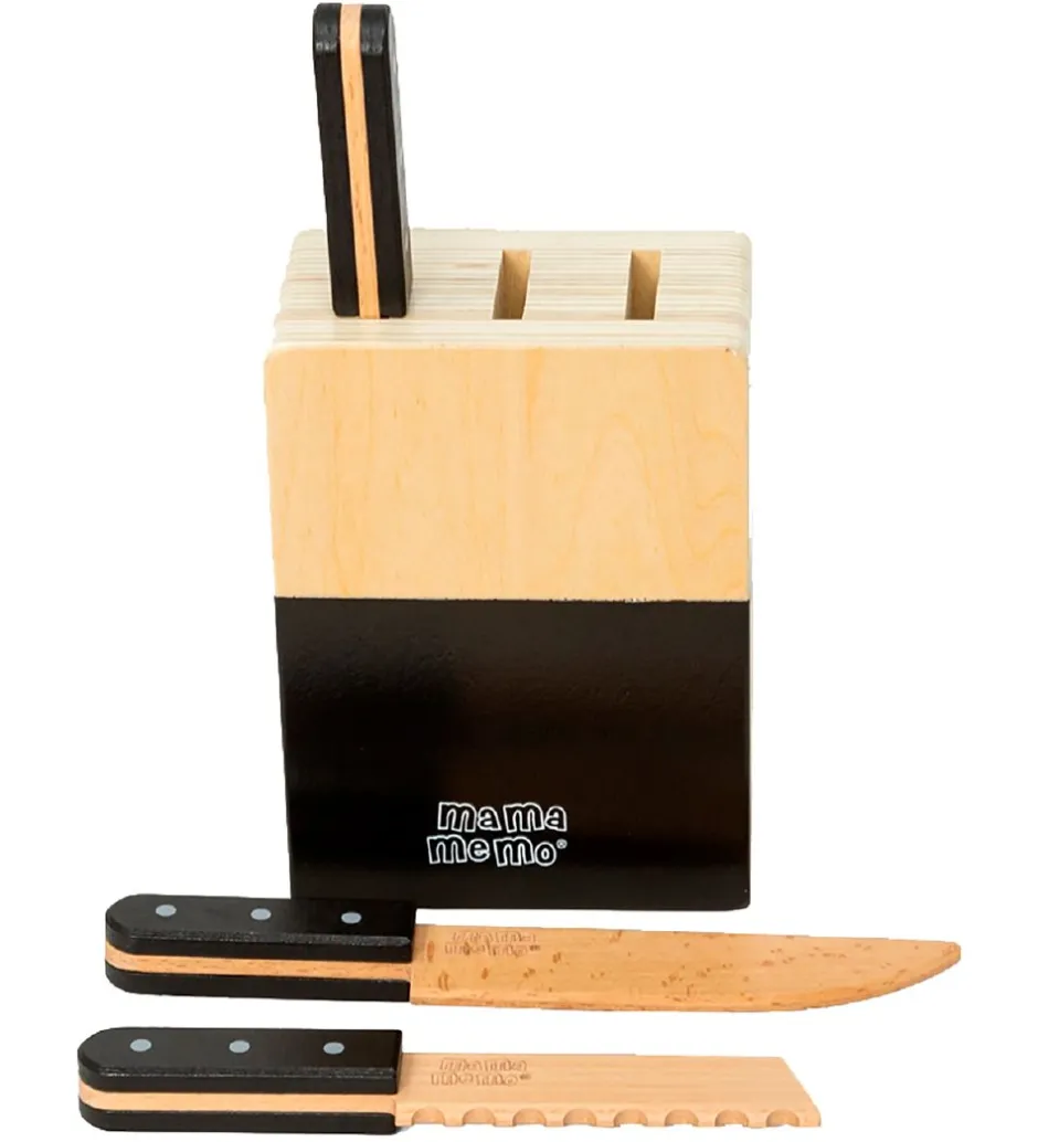 Knivblok m. 3 Knive - Træ>MaMaMeMo Best