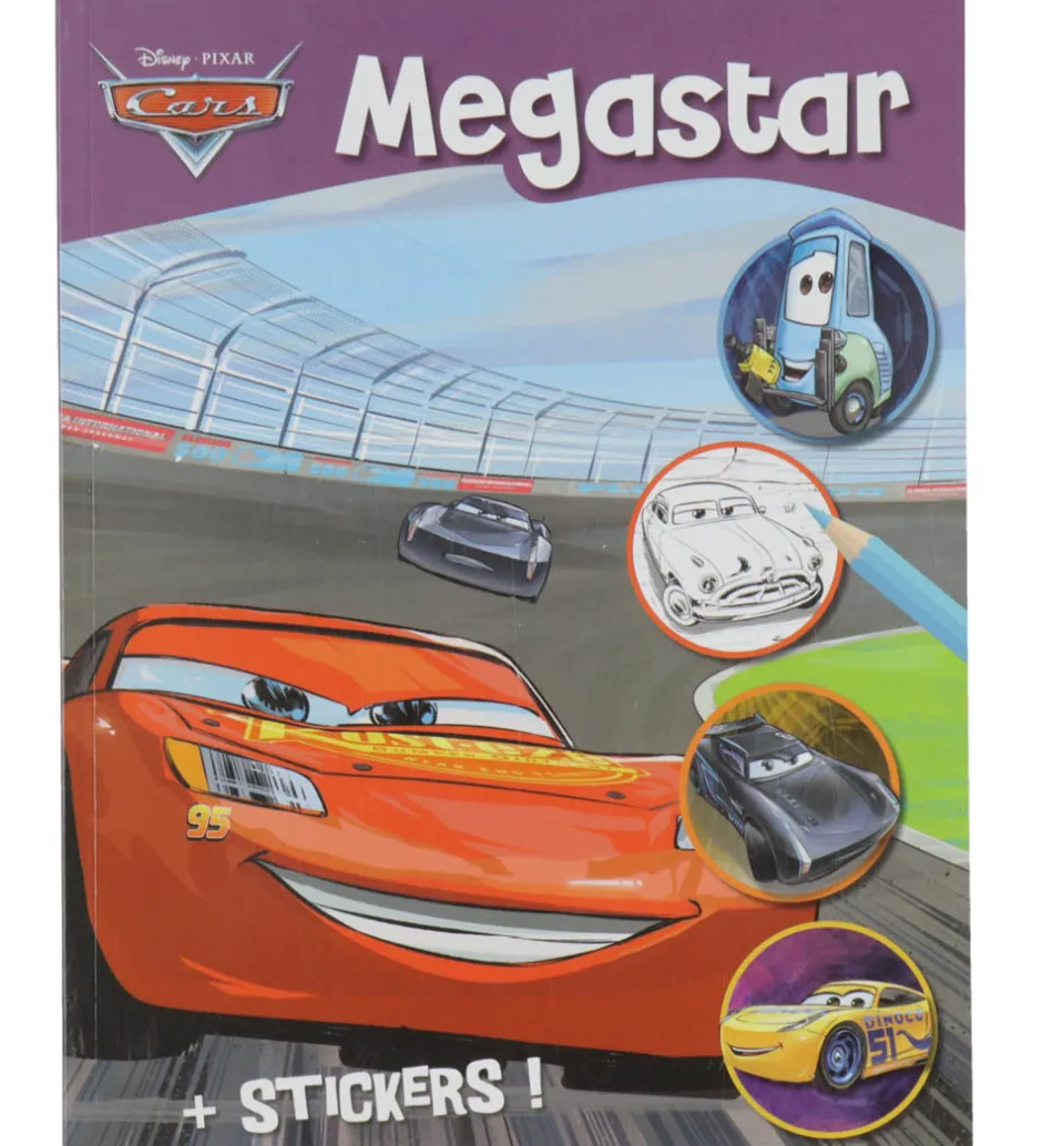 Malebog m. Klistermærker - 128 Sider - Disney Cars>Megastar