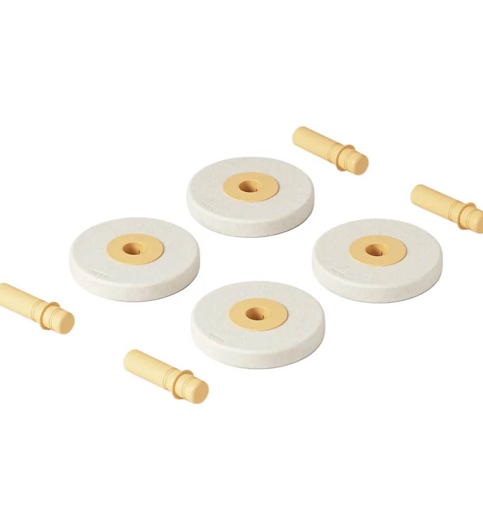 4 x Foam Wheels - 4-pak - Ø18 cm - Sand Grey/Honey Yellow>MODU New