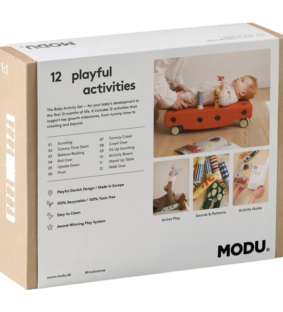 Baby Motoriksæt - 10 Dele - 50x40x10 cm - Sand Grey/Honey Y>MODU Online