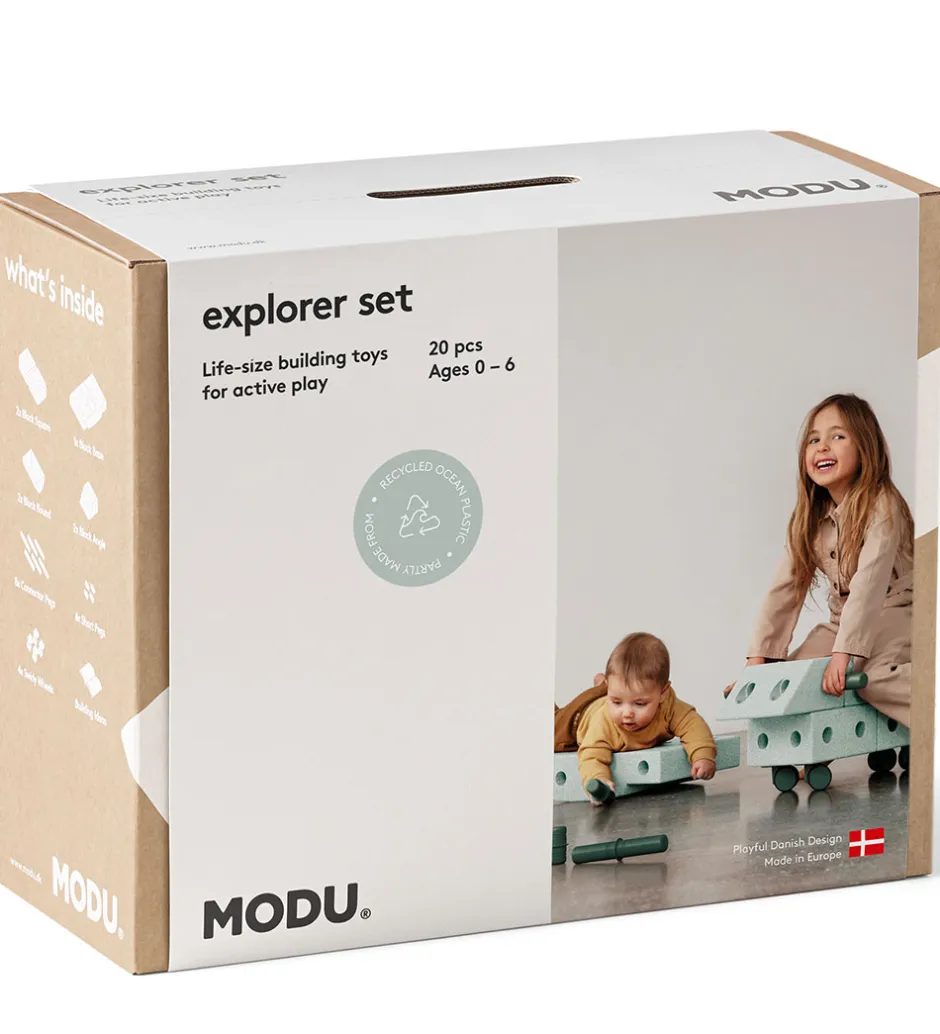Explorer Sæt - 20 Dele - 55x40x20 cm - Ocean Mint/Forest Gr>MODU Best