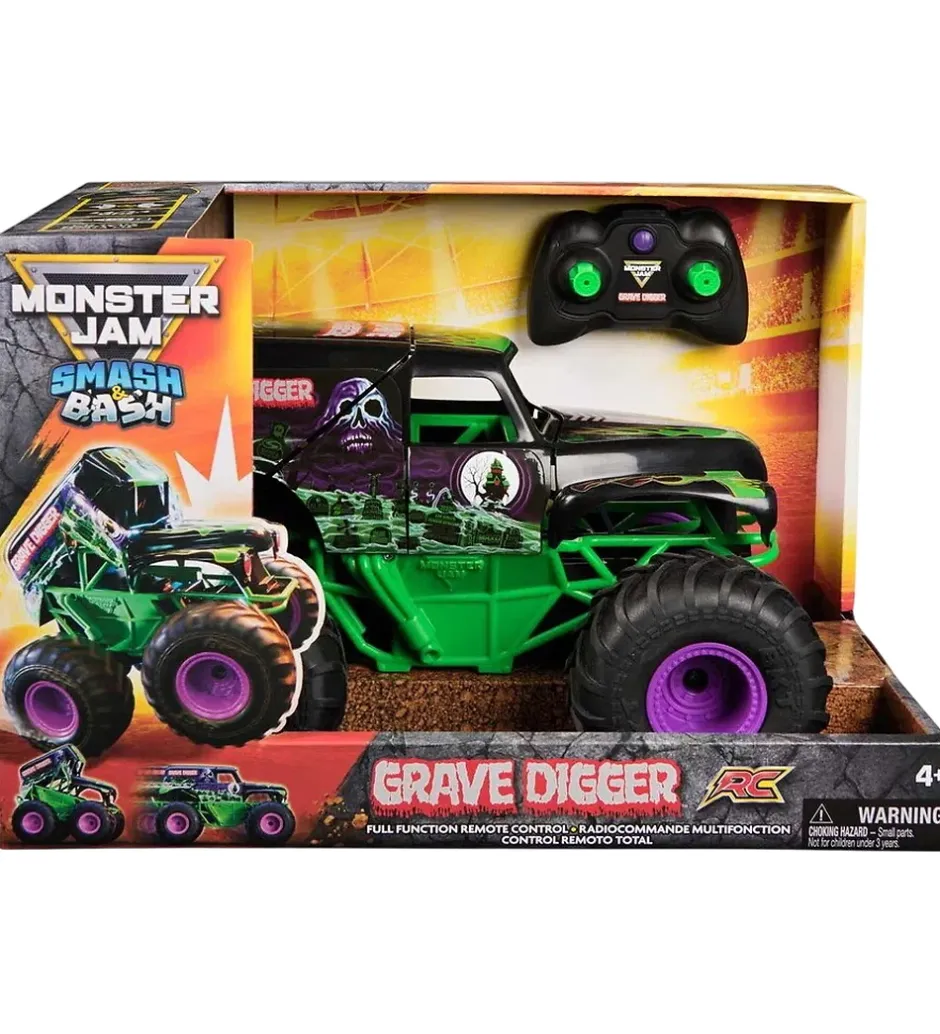Fjernstyret Truck - 1:15 - Smash & Bash Grave Digger>Monster Jam Sale