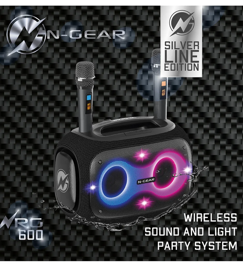 Højtaler med 2 Mikrofoner - Wireless - NRG600 - Sort>N-Gear Clearance