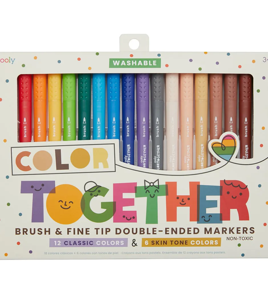 Dobbeltsidede Tuscher - 18 stk - Color Together>Ooly Hot