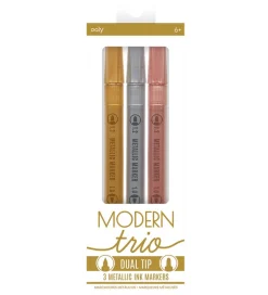 Dobbeltsidet Tuscher - 3 Stk - Modern Trio Dual Tip Metalli>Ooly Online