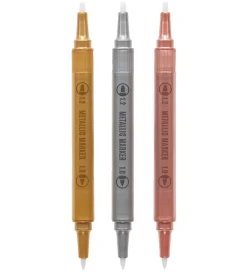Dobbeltsidet Tuscher - 3 Stk - Modern Trio Dual Tip Metalli>Ooly Online