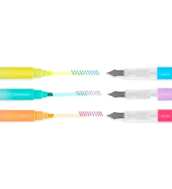 Dobbeltsidet Tuscher - 3 Stk - 2 In 1 Fountain Pens + Highl><noscript><img width=