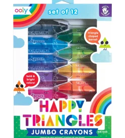 Farvekridt - 12 stk - Jumbo - Happy Triangles>Ooly