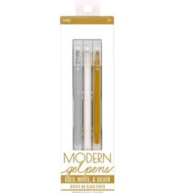 Farvekuglepen - Modern Gel Pens - Guld/Hvid/Sølv>Ooly Outlet