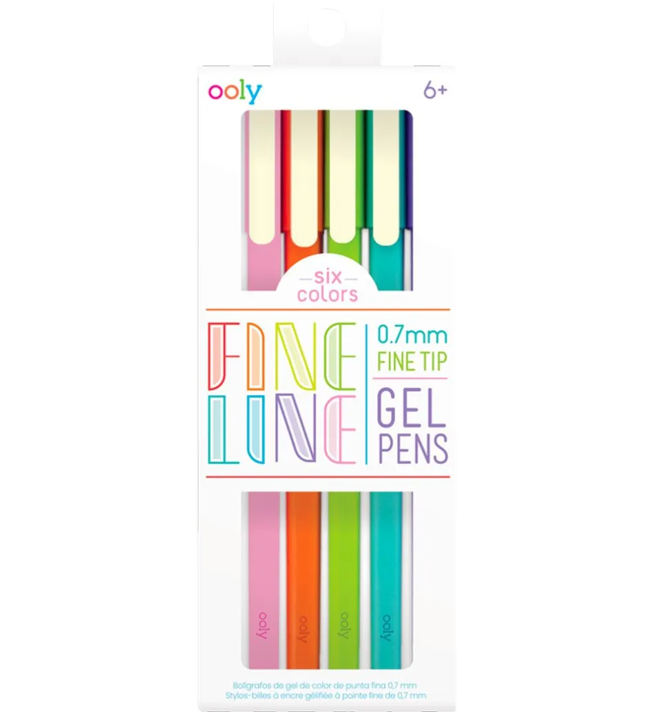 Kuglepen - 6 Stk - Fine Line Colored Gel Pens>Ooly Clearance