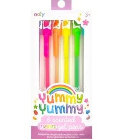 Kuglepenne m. Frugtduft - Neon - 6 stk - Yummy Yummy>Ooly Outlet