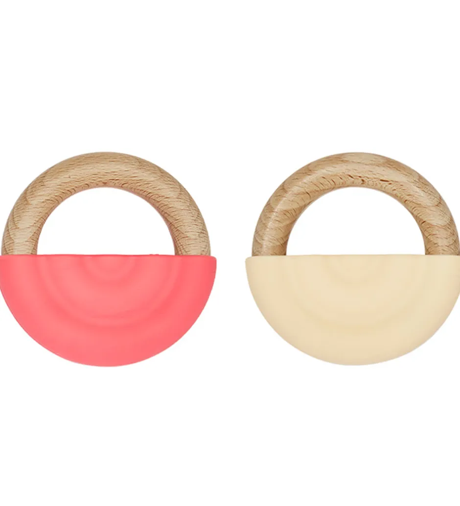 Bidering - Rainbow Teether - 2-pak - Cherry Red/Vanilla>OYOY Outlet