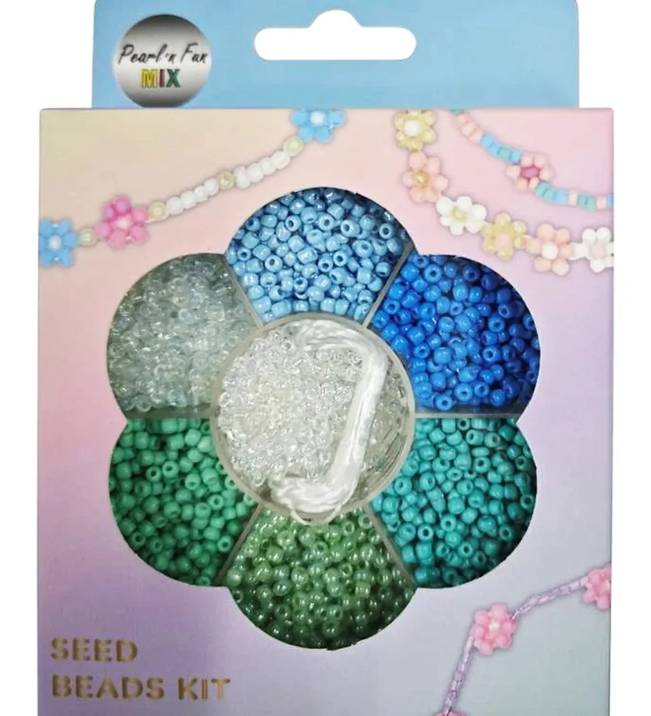 - Perler - Glasperlemix - Blå/Grøn/Klar>Pearl N Fun Clearance