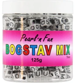 Pearl'n Fun Perler - Bogstaver - 125 gram - Sort/Hvid>Pearl N Fun Online