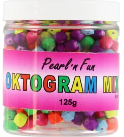Pearl'n Fun Perler - Oktogram - 125 gram - Neon>Pearl N Fun Hot