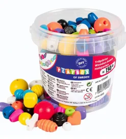 Perler - Træperler I Spand - 150 Stk - Basisfarver>Playbox