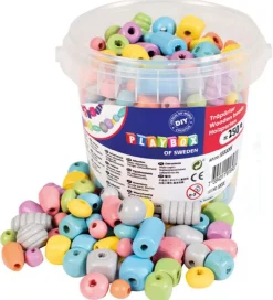 Træperler - 250 g - Multifarvet>Playbox