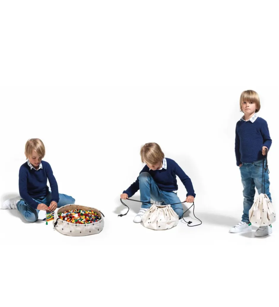 Legetøjstæppe - Ø40 - Creme m. Kirsebær>Play&Go Clearance