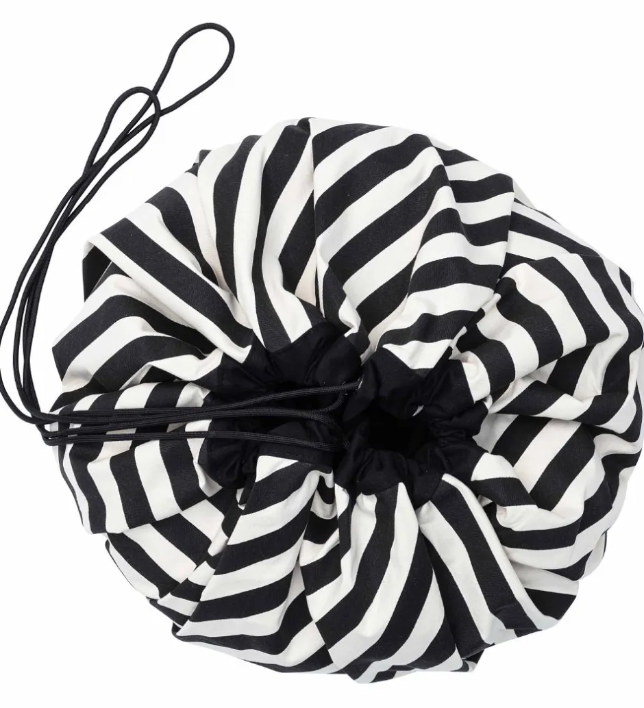 Legetøjstæppe - Ø140 cm - Stripes Black>Play&Go Online