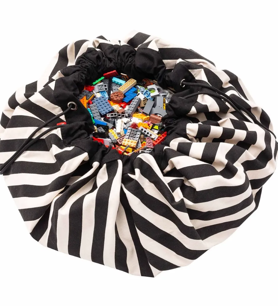 Legetøjstæppe - Ø140 cm - Stripes Black>Play&Go Online