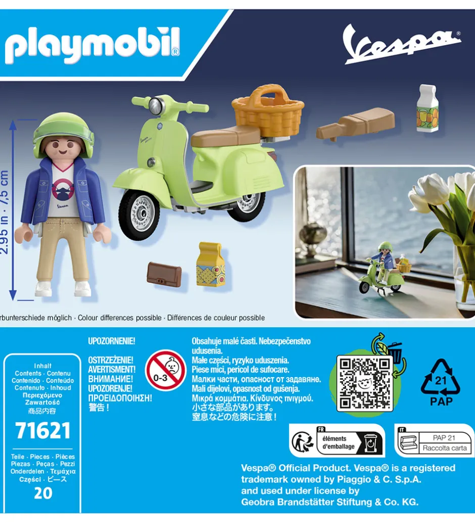 Vespa - 1969 Vespa 150 Grøn - 71621 - 20 Dele>Playmobil New