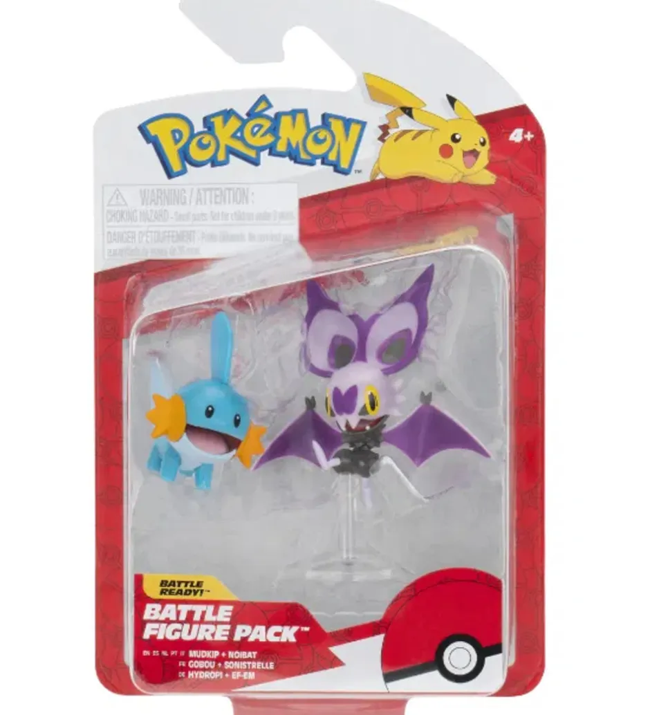 Figurer - 2-pak - Battle Figure - Noibat/Mudkip>Pokémon New