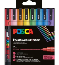 Tuscher - PC-3M - 8 stk. - Multifarvet m. Glimmer>Posca New