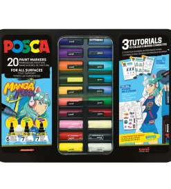 Tuscher m. Metalkasse - 20 stk. - Manga Hero>Posca Outlet
