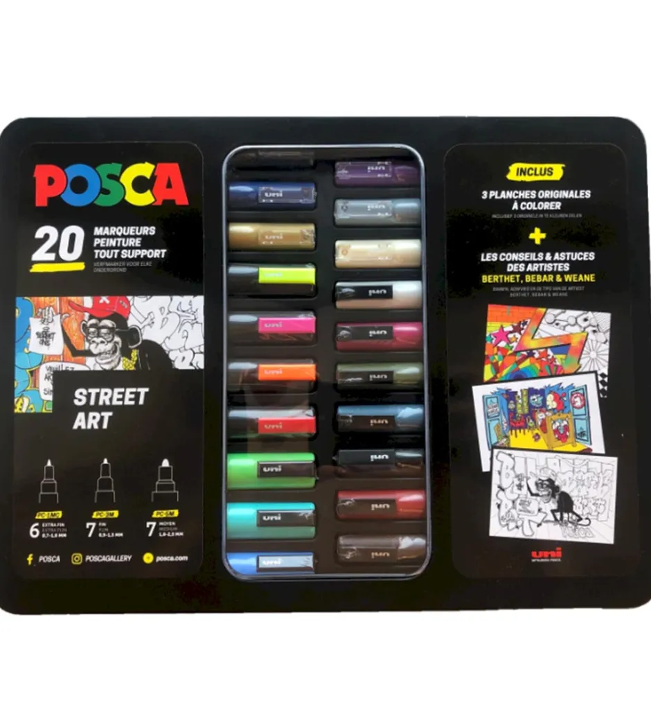 Tuscher m. Metalkasse - 20 stk - Street Art>Posca Online