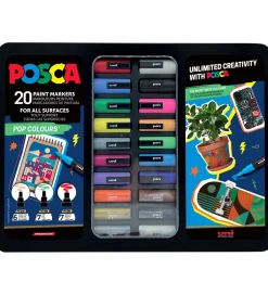 Tuscher m. Metalkasse - 20 stk - POP Colours>Posca Clearance