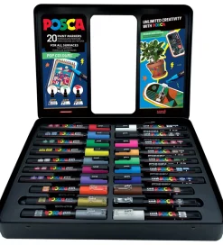 Tuscher m. Metalkasse - 20 stk - POP Colours>Posca Clearance